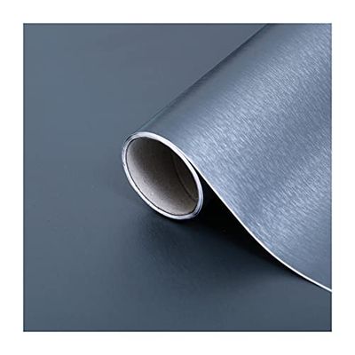 d-c-fix papier adhésif pour meuble métallique Platino Gris acier - film autocollant décoratif rouleau vinyle - pour cuisine, porte - décoration revêtement peint stickers collant - 45 cm x 2 m