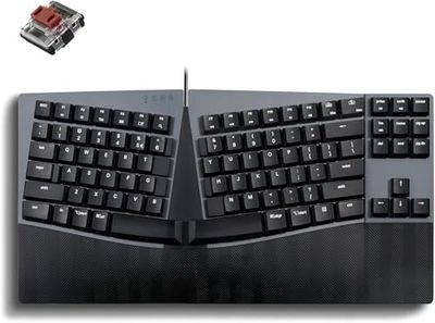 Perixx PERIBOARD-335BR Clavier Mécanique Compact Filaire Ergonomique - Commutateurs Tactiles Marron - Fonction Programmable avec Touches Macro - Compatible Windows et Mac OS X - US Anglais