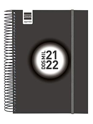 Finocam Espir Color - Agenda Septiembre 2021 - Agosto 2022 (12 meses), E10 - 155x212 (mediano), Negro
