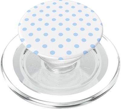 Bonito gráfico minimalista con patrón de lunares azul claro pastel PopSockets PopGrip para MagSafe