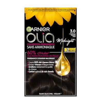 Garnier Coloração permanente - Olia à base de óleo, sem amoníaco, cor castanha