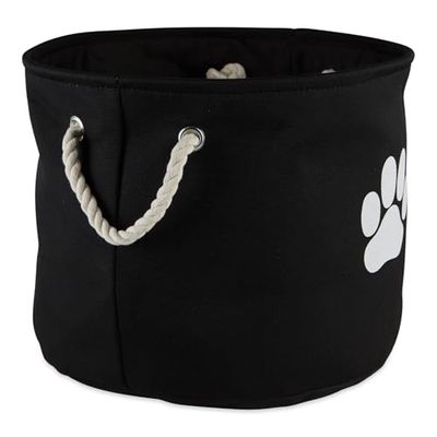 Bone Dry Poubelle pliable ronde en coton Noir M
