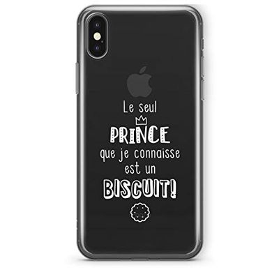ZOKKO iPhone XS Max obudowa The Only Prince I Know Is A Biscuit - Miękka przezroczysta biały atrament