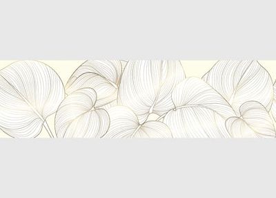 AG Design Golden Leaves Self-Adhesive Border, Kitchen, Living Room, Wall Sticker, Multicoloured 500 x 13.8 cm | AWB 8296