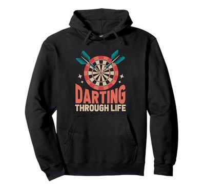Darting Through Life Gioco Giocatore di sport Felpa con Cappuccio