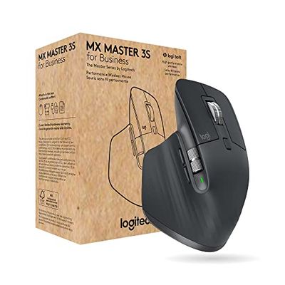 Logitech MX Master 3S for Business, Mouse Wireless con Clic Silenzioso, 8K DPI, Ricevitore USB Logi Bolt Protetto, Bluetooth, USB-C, MagSpeed, Windows/Mac/Chrome/Linux - Grigio