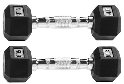 Fitvids gummiinnesluten träning och fitness sexkantiga hantel, handvikter med halkfritt metallhandtag för hemmagym, flera storlekar.