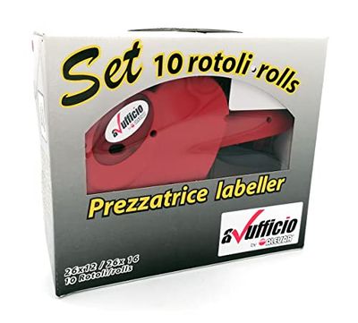 Kit Prezzatrice Alevar 6 Caratteri 26x12 mm + 10 Rotoli