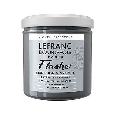 Lefranc Bourgeois Flashe acrílica, Pintura de Vinilo, Níquel, 125ml Tube - Vinylfarbe