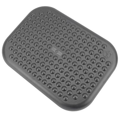 PrimeMatik - Reposapiés con Plataforma Ajustable de plástico Negro 448 x 335 mm