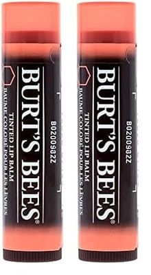 Burt's Bees 100% Natural Moisturising Tinted Lip Balm, Zinnia with Shea Butter and Botanical Waxes, 4.25g (Pack of 2)