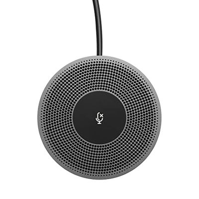 Logitech MEETUP extra microfoon, breedband-audio met ruisonderdrukking, Bluetooth, mute-schakeling, led-display, compatibel met MeetUp videoconferentie-webcams, voor grotere vergaderruimtes, zwart