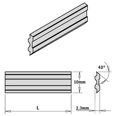 CMT 795.130.10 - Juego de 2 cuchillas sistema tersa" 130x10x2.3mm hps"