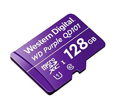 Western Digital WD Purple SC QD101 128GB Smart Video Surveillance microSDXC Card, Ultra Endurance Up to 64 TBW