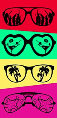 Miracle Home. Serviette de Plage en Microfibre Sunglasses, 100% Poliéster, 75 X 145 cm. 11750