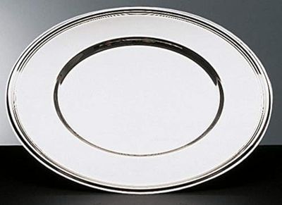 APS Set de Table - Assiette décorative hautement polie, Ø 30, 5 cm de diamètre, Set de Table avec Bord perlé, Soucoupe en Acier Inoxydable, empilable, va au Lave-Vaisselle