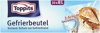 Toppits fryspåse, 8 liter, bas, 10 stycken, transparent