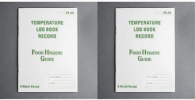 Hygiplas 6063 Temperature Log Book Hygiene Kitchen Fridge Freezer Thermometer (Pack of 2)