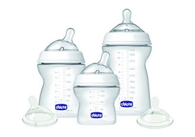 Chicco Natural Feeling 3-delad flasksats, 330 ml/250 ml/150 ml, 7050 kubikcentimeter, 3 enheter, 1