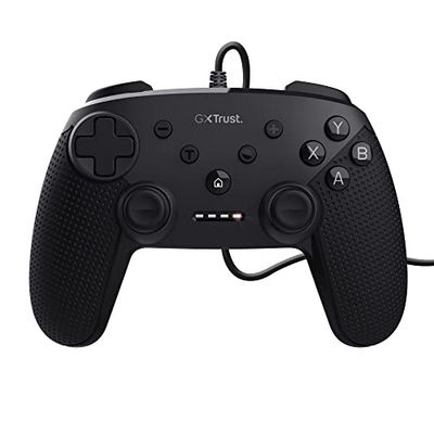 Trust Gaming GXT 541 Muta Mando PC con Cable, 75% Material Reciclado, Controlador USB 3m, Respuesta de Vibración, Gamepad para Ordenador, Portátil, Juegos, Steam, Windows 10/11 - Negro