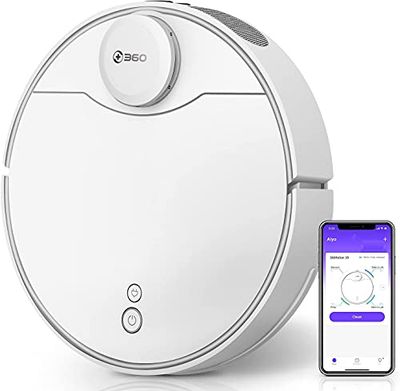 360 S9 Robot aspirador y mopa para todos los pisos con mando a distancia y por app/voz (2650Pa, 180min tiempo, polvo 420ml/200ml agua, auto. Navegación por láser, ideal para el pelo de mascotas y humanos)