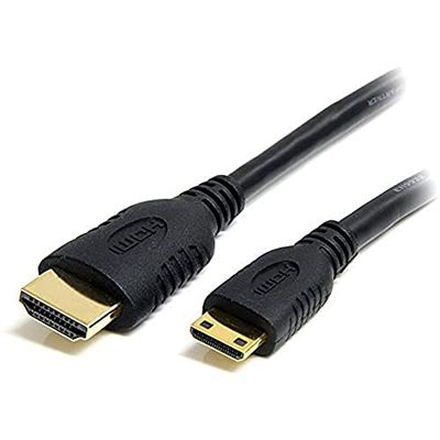 StarTech.com Cable de 50cm Mini HDMI a HDMI con Ethernet - Adaptador Mini HDMI a HDMI de Alta Velocidad 4K 30Hz - Mini HDMI Type-C a Monitor HDMI - Cable Durable Convertidor de Vídeo (HDACMM50CM)