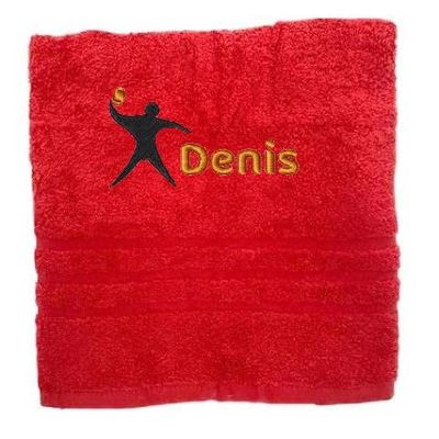 Asciugamano personalizzato con nome Nome sportivo splendidamente ricamato Asciugamano da bagno Asciugamano in cotone 100% personalizzato con nome (100 x 50 cm, Squash)