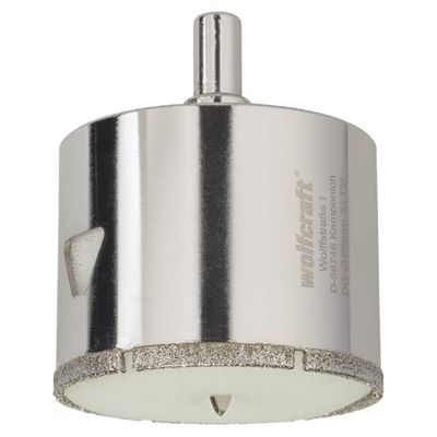 wolfcraft 5930000 - Trépan Diamant "Ceramic" - Diamètre 65 mm - Queue Diamètre 10 mm avec Foret de Centrage