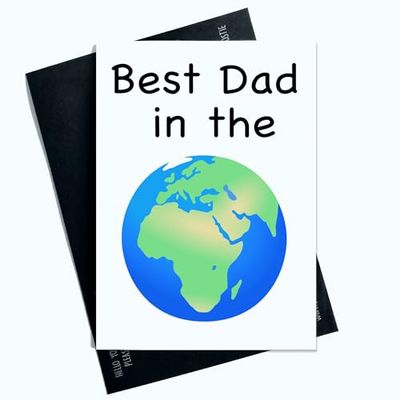Peachy Antics SP54 Carte d'anniversaire pour la fête des pères Inscription Best Dad In The World Joke Laughter Fun Novelty