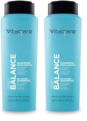 Vitalcare | Sebo Balance - Shampoo Riequilibrante, Shampoo per Capelli Grassi o Tendenti ad Ingrassare, con Vitamine e Zjcomplex, 500 ml (Confezione da 2)