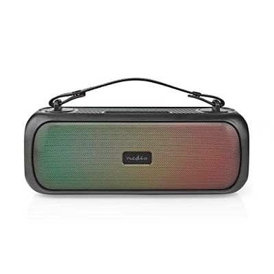 Nedis Bluetooth® Party Boombox | 4.5 hrs | 2.0 | 30 W | Riproduzione multimediale: AUX/USB | IPX5 | Collegabile | Maniglia | Luce per feste | Nero