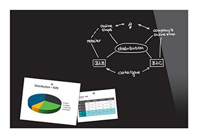 BeBoard B1301 Lavagna magnetica di vetro, 90 x 60 cm, nero