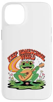 Funny Homeschool Teaching Keep Homeschool Weird Frog Mushroo Case for iPhone 14 Plus