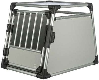 Trixie 39342 Scatola di trasporto, alluminio, M-L: 63 × 65 × 90 cm, argento/grigio chiaro