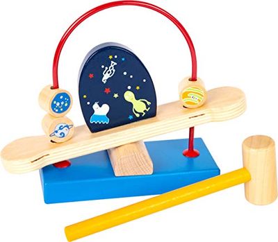 11453 Juego de Martillo Space, Small Foot, Hecho de Madera, Planetas en órbita