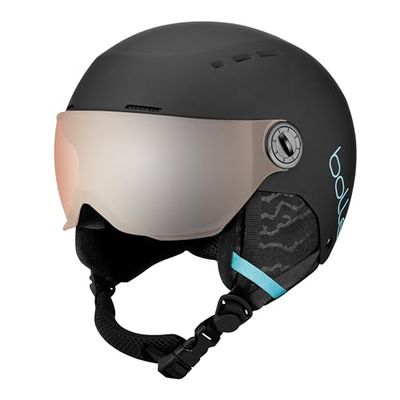 Bollé - Quiz Visor, sneeuwhelm, skihelm, skihelm voor kinderen, vizierhelm, matschwarze en blauw/oranje pistole
