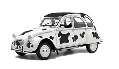 Solido Citroen 2CV6 Vache, 1986, modelauto, schaal 1:18, koeienpatroon, zwart/wit