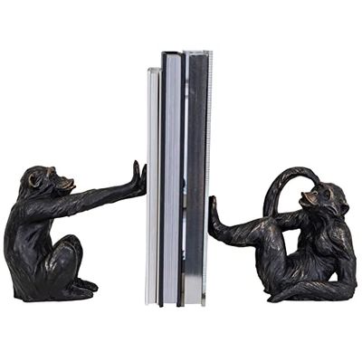 Saville Designs Sculpture Bookends, Resin, Black, One Size