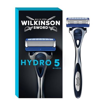 Wilkinson Sword - Hydro 5 Razor For Men - Carbon Coated Blades - Hydrating Gel & Precision Trimmer - Razor Handle + 1 Blade