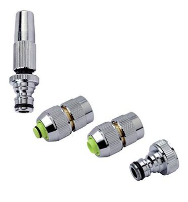 Aqua Control MSET12 connettori in ottone per metallo per irrigazione e durevole Set completo 19mm Set Pro Chrome Maggiore durata Una presa molto migliore sul tubo attraverso cartuccia intern