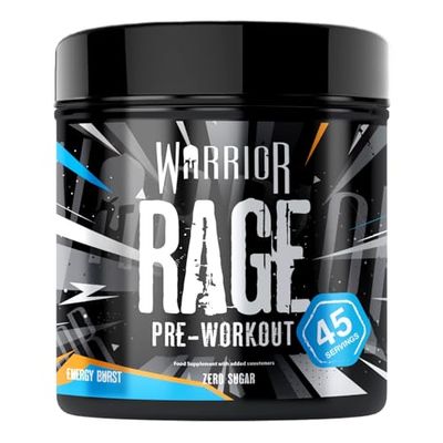 Warrior Rage - Pre-Workout Powder - 392g - Energy Drink Supplement with Vitamin C, Beta Alanine and Creatine Gluconate - 45 Servings (Energy Burst)