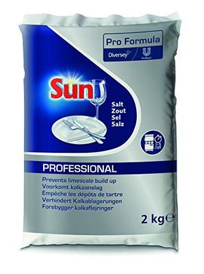 Sun Professional 100848994 salt grovkornig, regenererande salt för diskmaskin, skydd mot förkalkning, speciellt salt, 2 kg