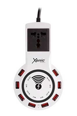 Xenic BC809 Oplaadstation 8X USB met functie draadloos opladen wit