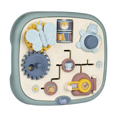 Smoby Little Tablero de Actividades 5 en 1, Compacto y Portátil, Fomenta la Motricidad y el Desarrollo Sensorial, para Bebés a Partir de 12 Meses (7600140317)