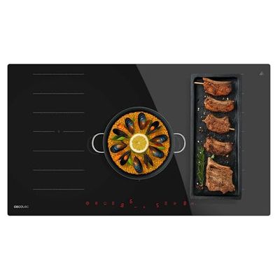 Cecotec Induction Plate 2 Flex Zones and 1 Fire Bolero Squad I 5600 FullFlex90. 10200W, 2 Flex Zones, 1 Zone 30 cm, 9 Levels, Booster, Touch Control, Keep Warm, Kid Lock, Timer, Width 90 cm