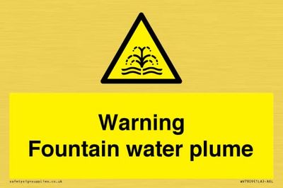 Waarschuwing fontein water pluim bord - 150x100mm - A6L