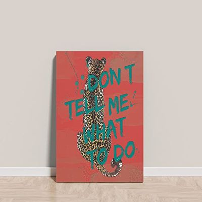 Declea Quadro moderno Stampa glamour Don't tell me Leopardo - arredamento moderno per la casa quadro per il salotto decorazione casa