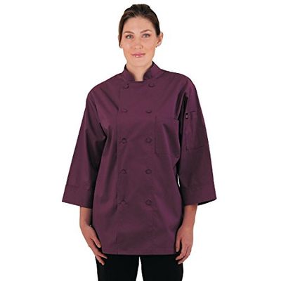 Chef Works - JLCL-BER-2XL - Veste de cuisine basique - Manches 3/4, XS, Merlot, 1