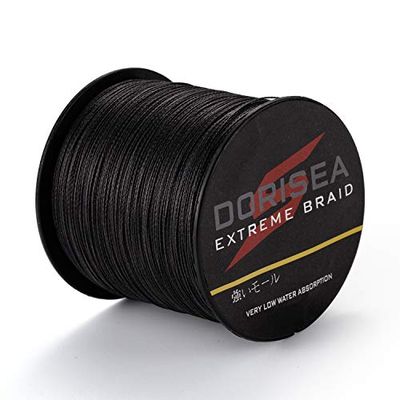 Dorisea Extreme Braid Fil de pêche tressé 100% polyéthylène Noir 100 m à 200 m Test 2,7 à 250 kg – Zéro étirement (100 m, 181,4 kg/1,4 mm (16 brins)