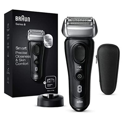 Braun Series 8 8410s Rasoir Électrique Barbe Homme, Tête 3+1 Avec Tondeuse De Précision, Technologie Sonic Et Tête Flexible À 40°, Wet & Dry